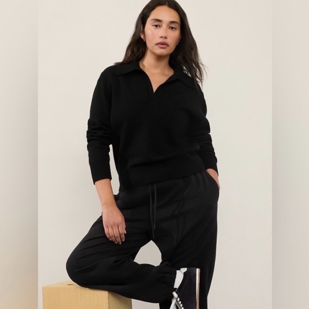 Athleta Alpine Collar Sweater in Black